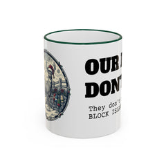 Our Deer Don't Fly Mug, Block Island Christmas in Green, BlockBoundRI