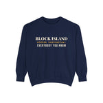 Block Island Winter Population crewneck sweatshirt in True Navy - BlockBoundRI