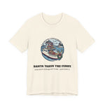 Santa Takes the Ferry Block Island Christmas T-Shirt in Natural, BlockBoundRI
