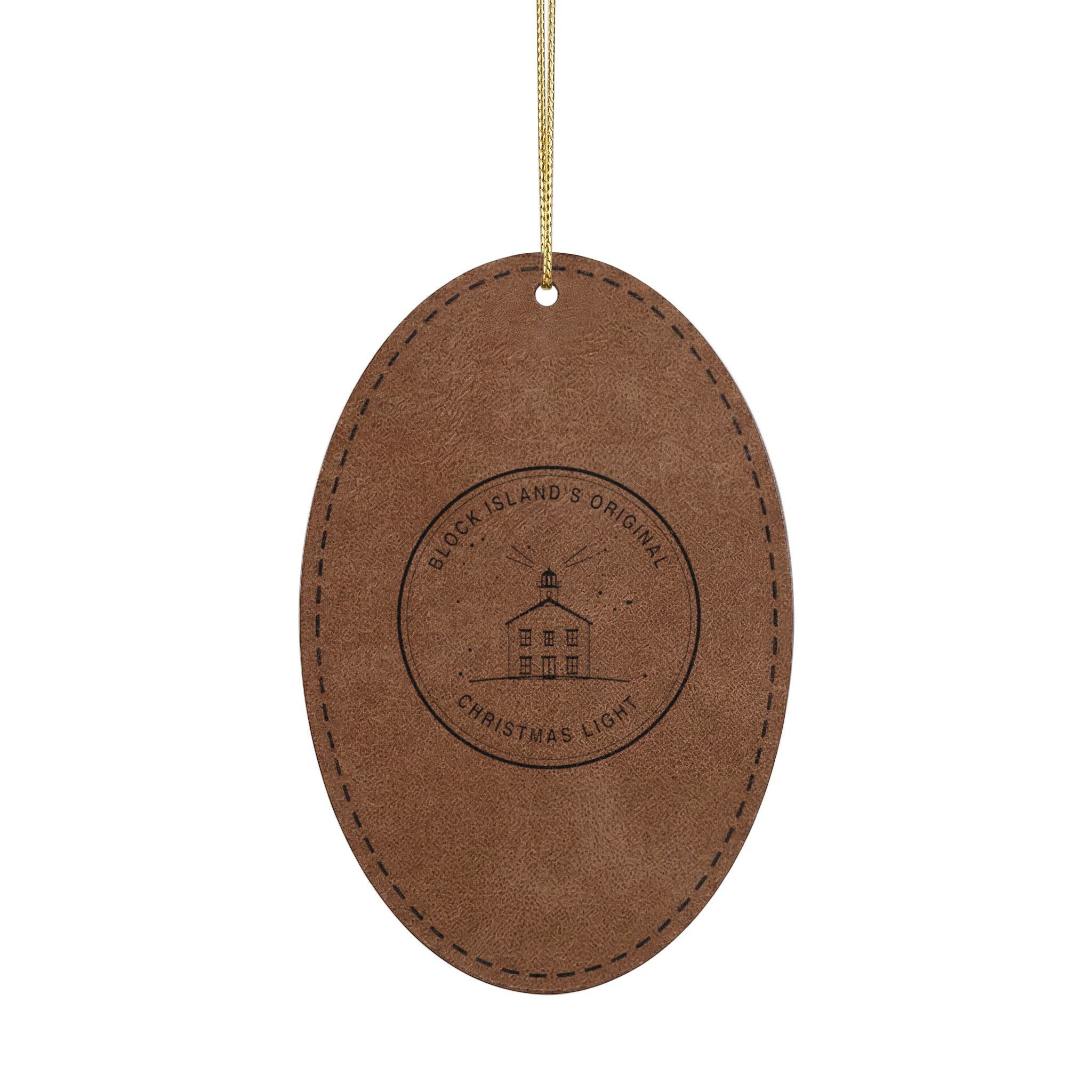 North Light Engraved Leatherette Ornament — Block Island's Original Christmas Light