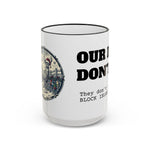 Our Deer Don't Fly Mug, Block Island Christmas in Black, BlockBoundRI