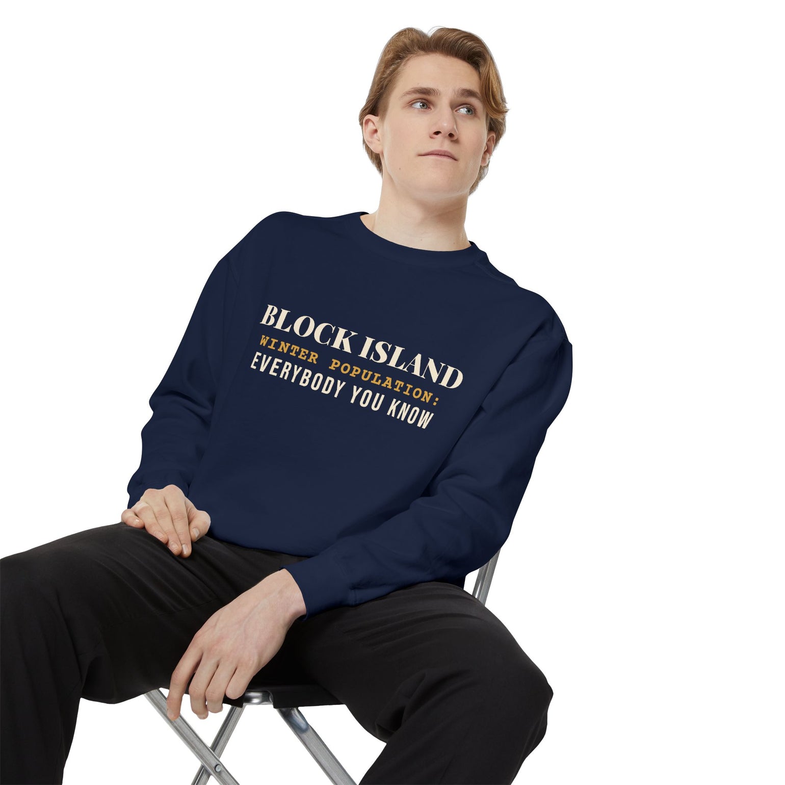 Block Island Winter Population crewneck sweatshirt, view 27 - BlockBoundRI