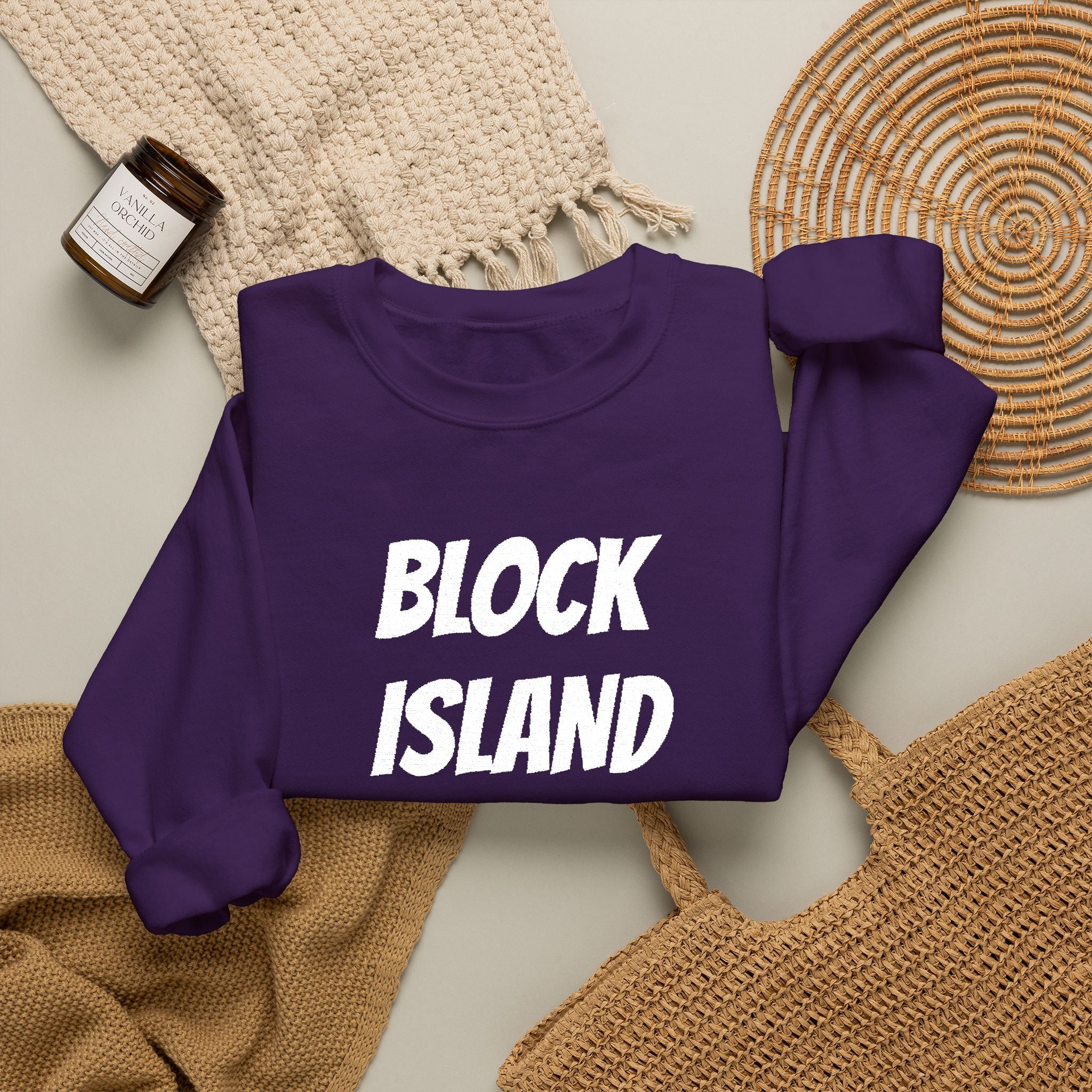 Block Island Crewneck Sweatshirt — Embroidered Pullover