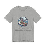 Santa Takes the Ferry Block Island Christmas T-Shirt in Athletic Heather, BlockBoundRI