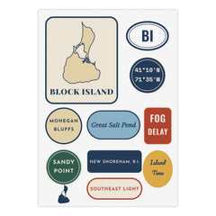 Block Island kiss-cut sticker sheet - view 1 - BlockBoundRI