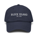 Block Island Est. 1661 Embroidered Dad Hat in Navy, BlockBoundRI