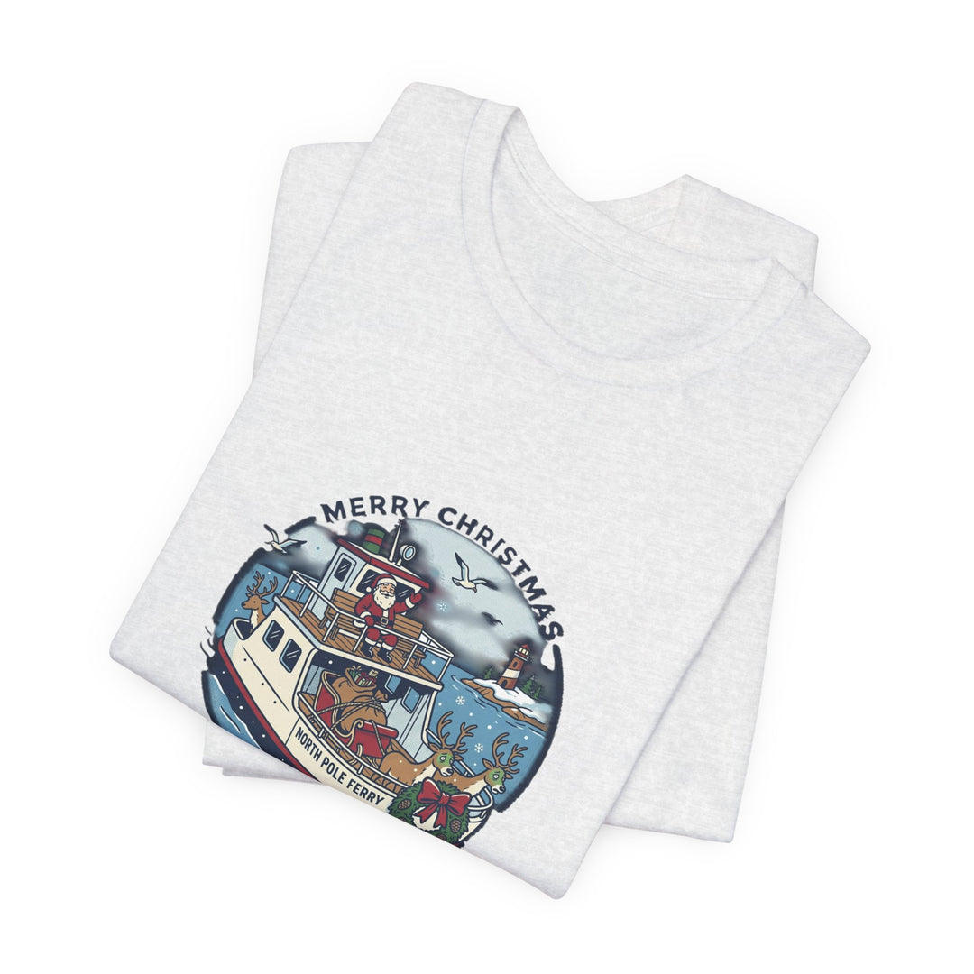 Santa Takes the Ferry Block Island Christmas T-Shirt by BlockBoundRI, photo 10