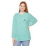 Block Island Fog Index long sleeve: five fog levels from Clear to Island Classic with ferry illustrations — view 20
