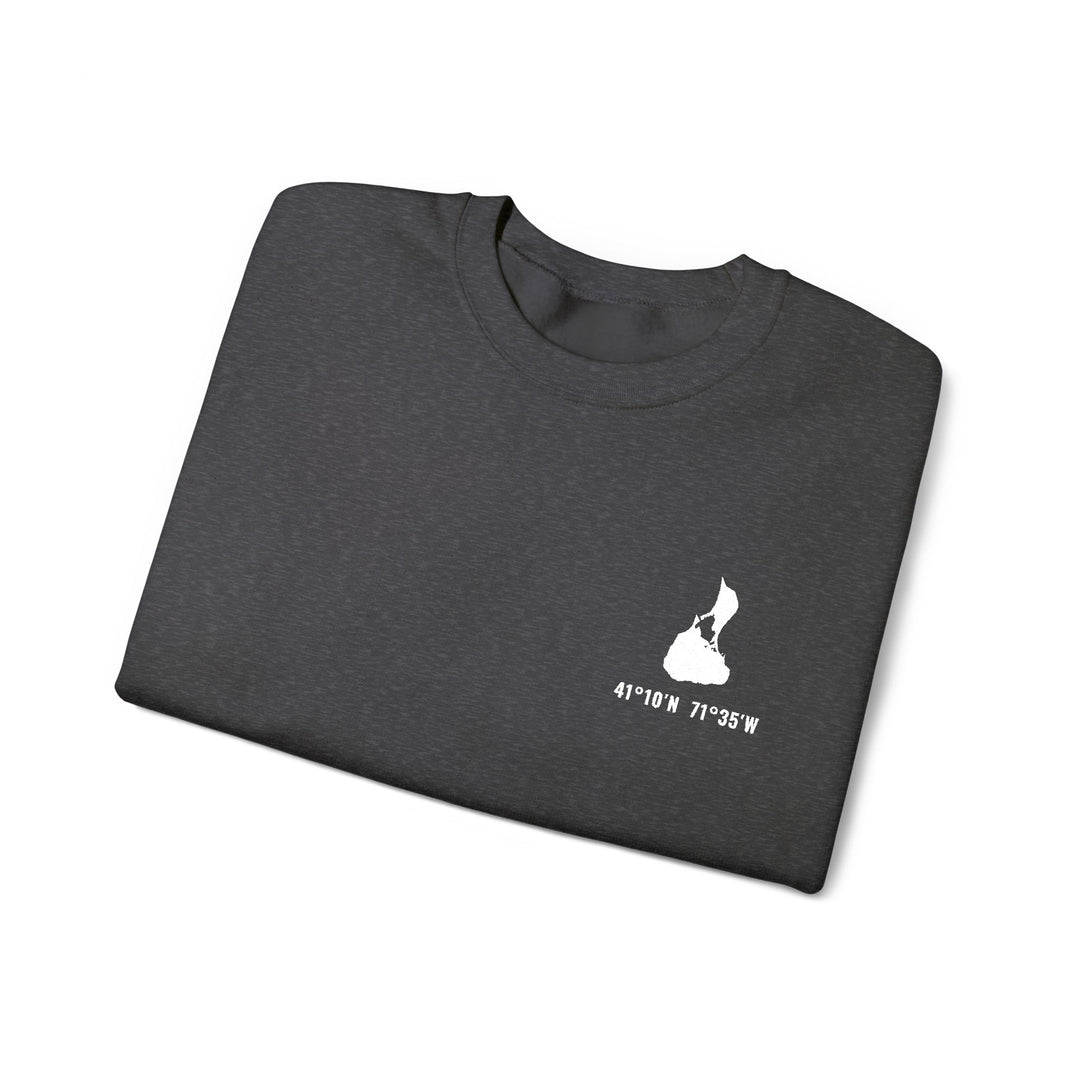 Block Island coordinates embroidered crewneck - view 24 - BlockBoundRI