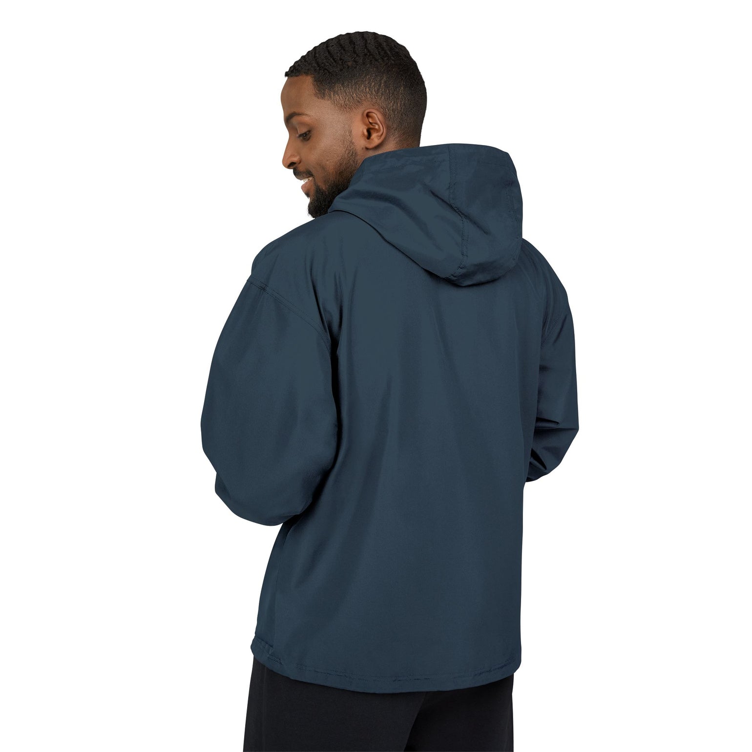 Champion packable anorak with embroidered Mohegan Bluffs cliff and surf mark on the left chest — view 15