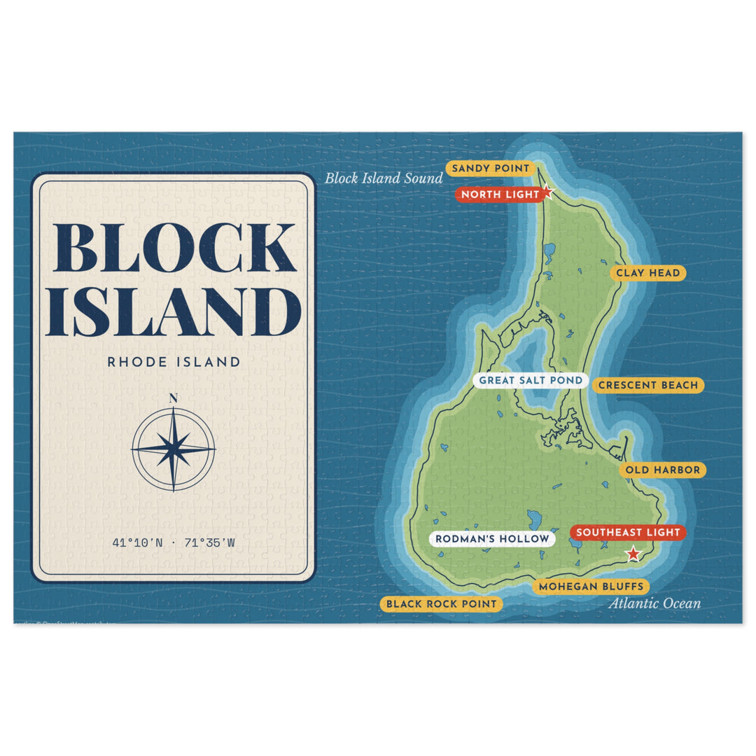 Block Island map jigsaw puzzle - view 2 - BlockBoundRI