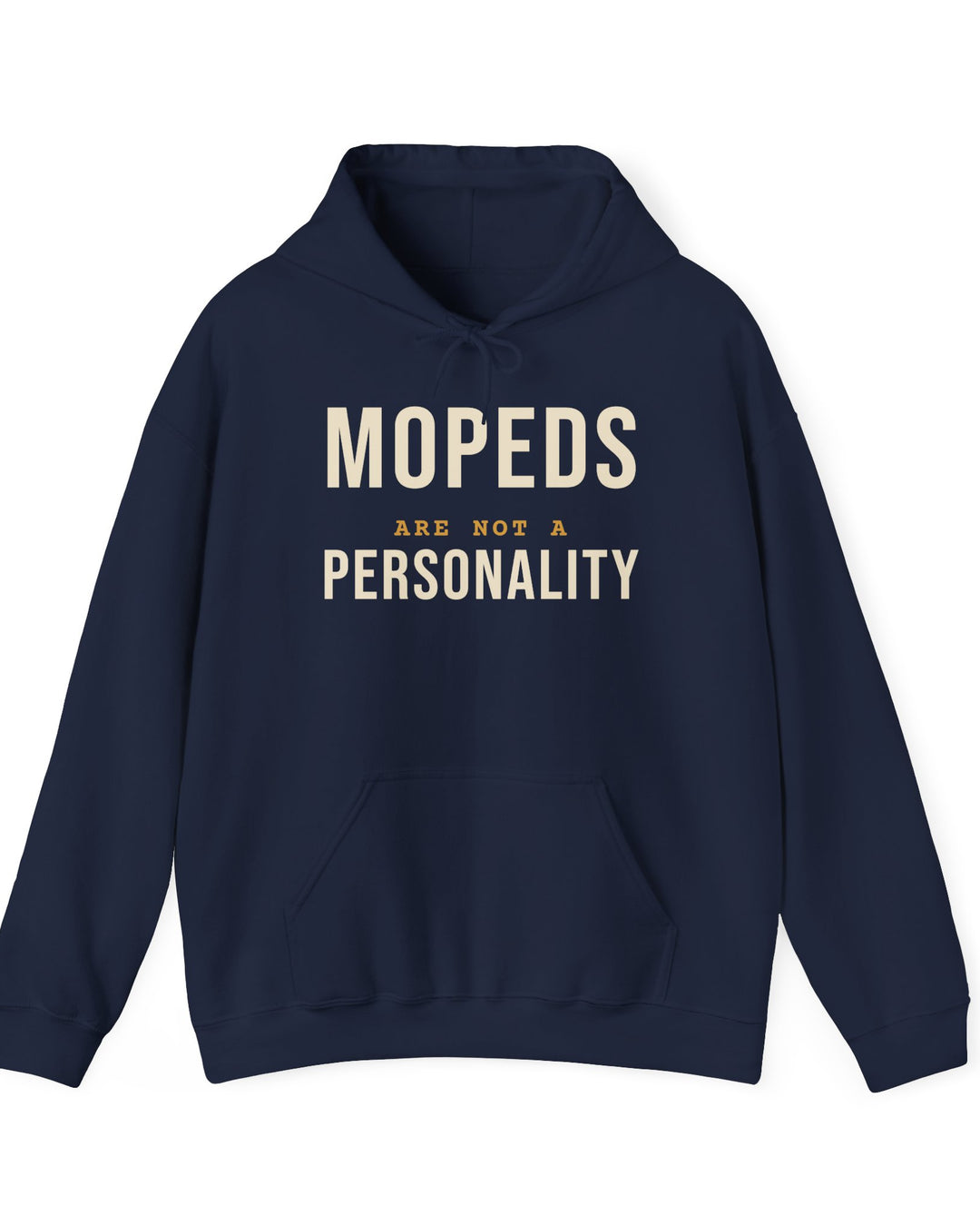 Mopeds Are Not a Personality Block Island hoodie in Navy - BlockBoundRI