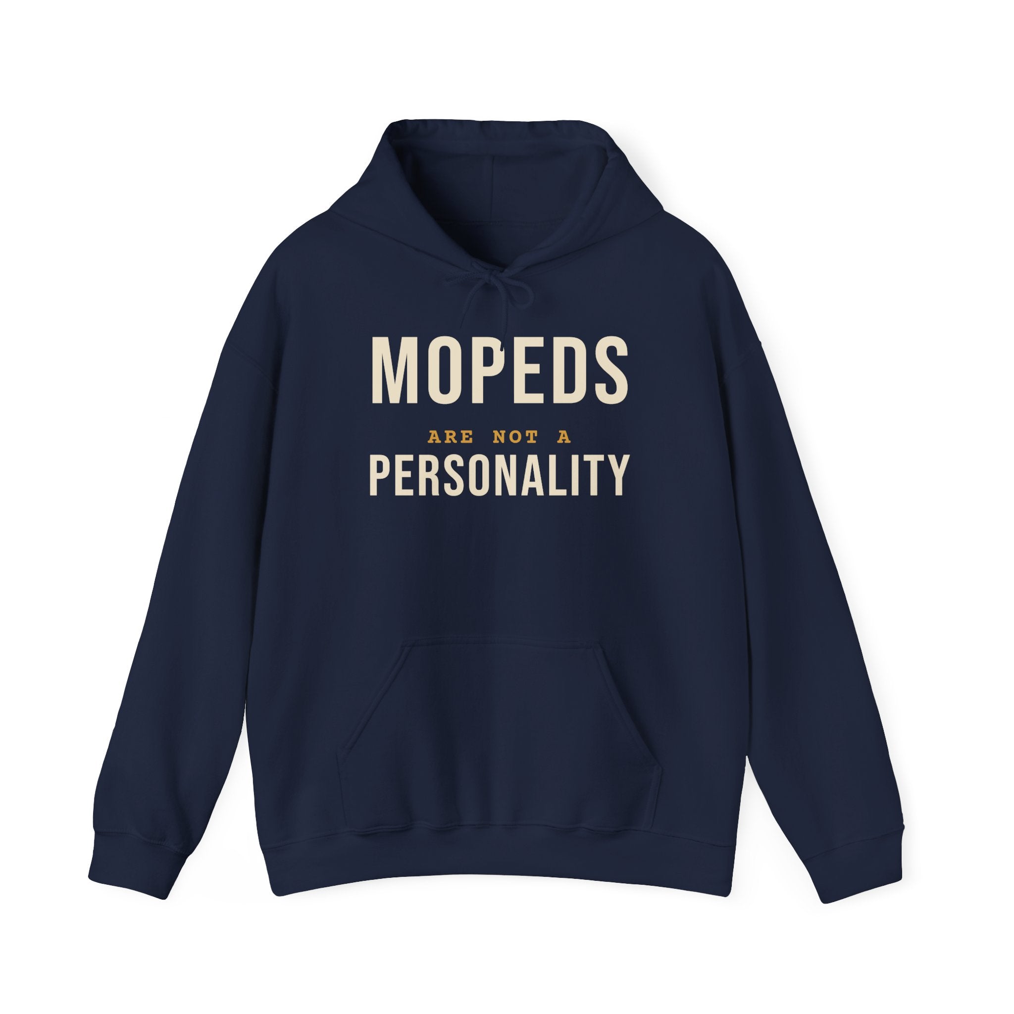 Mopeds Are Not a Personality Block Island hoodie in Navy - BlockBoundRI
