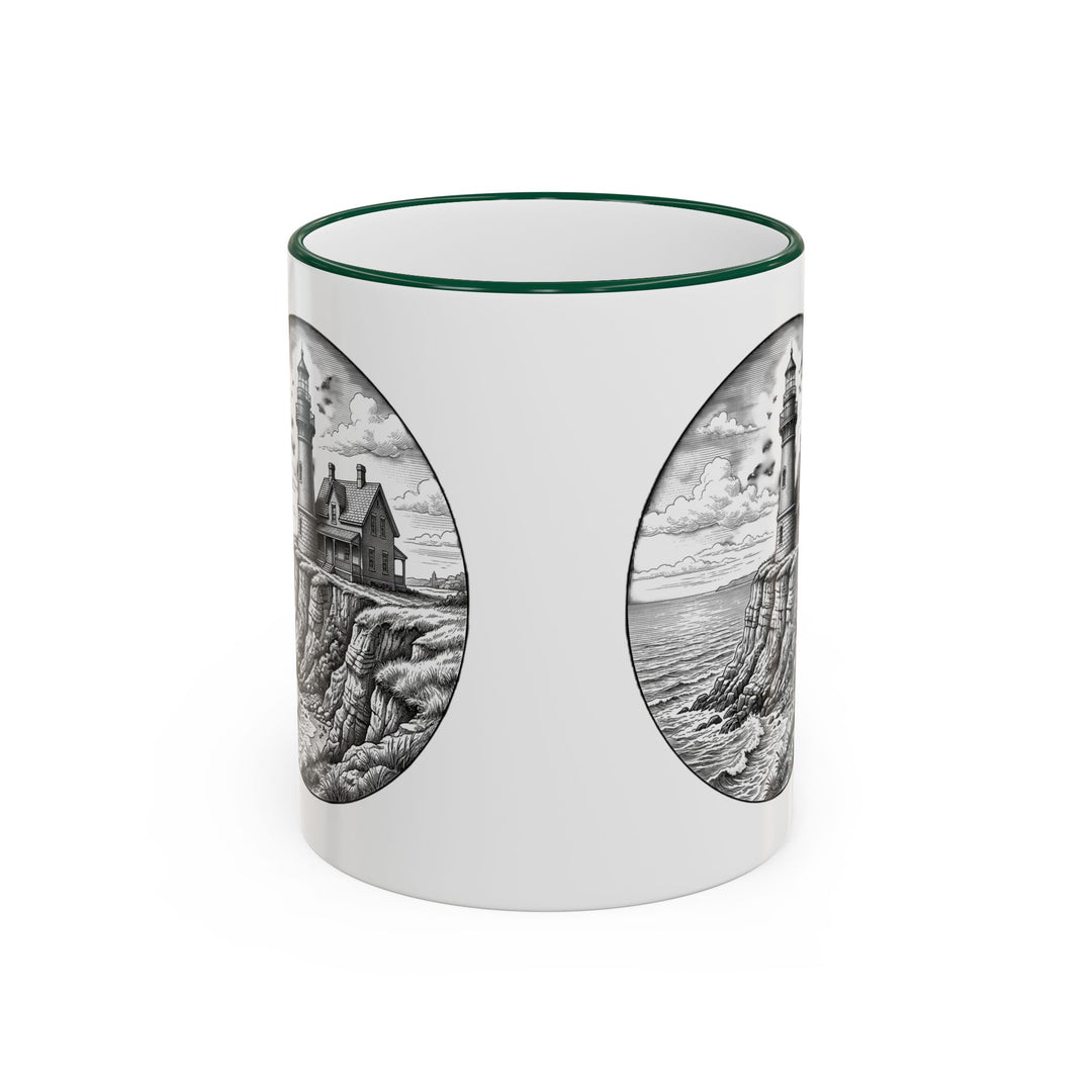 Southeast Light Mug, Block Island Lighthouse in Green, BlockBoundRI