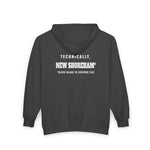 Technically New Shoreham Block Island full-zip hoodie in Dark Heather, back - BlockBoundRI