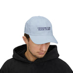 Man in a black hoodie wearing the Light Blue Crossing Club Block Island hat, front view