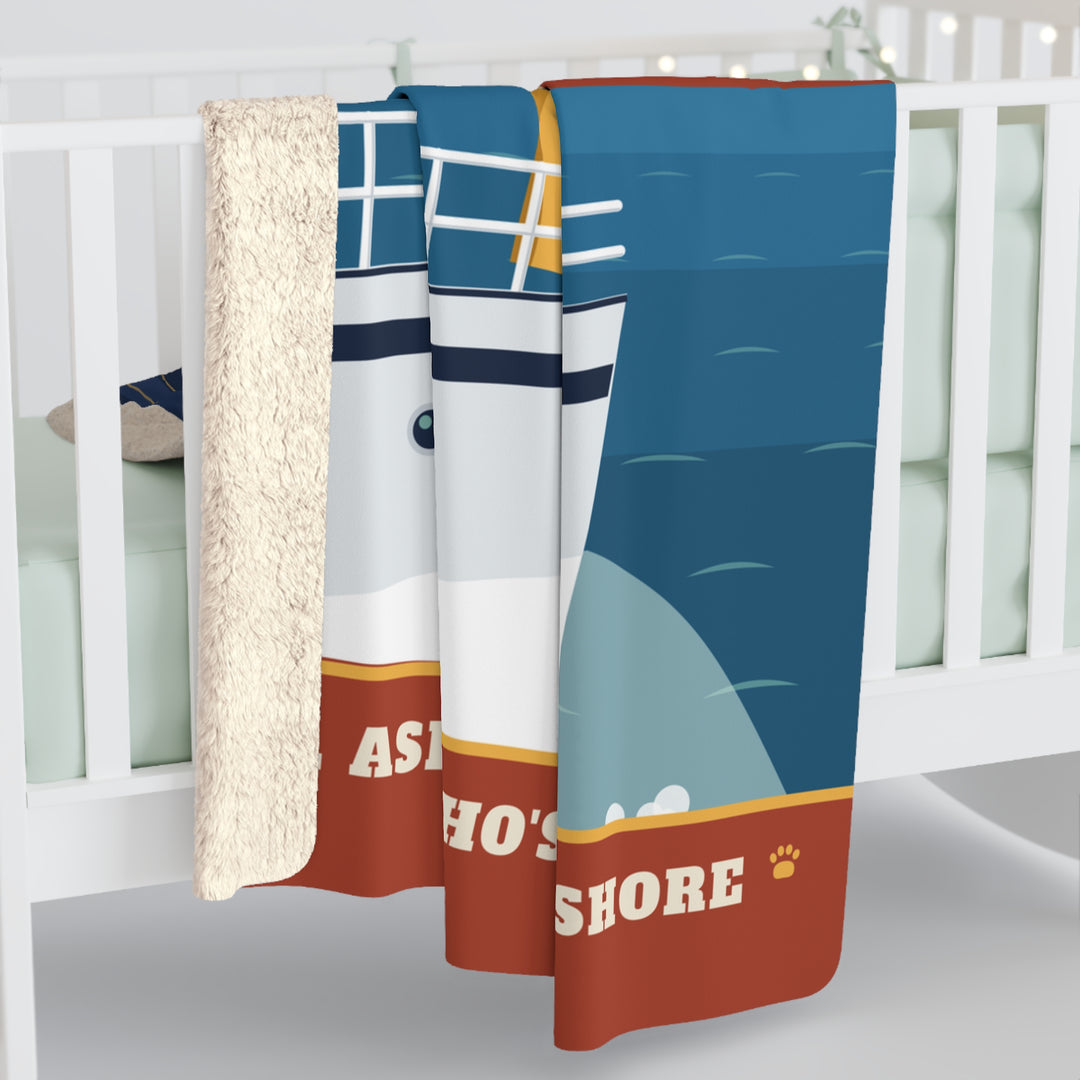 Dogs of Block Island Sherpa Blanket — 1930s Travel Poster Fleece Throw