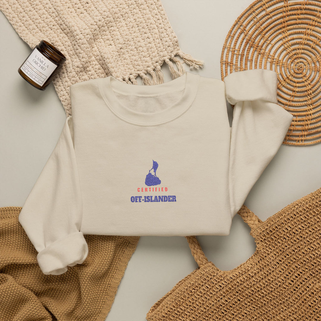Certified Off-Islander Embroidered Block Island Crewneck