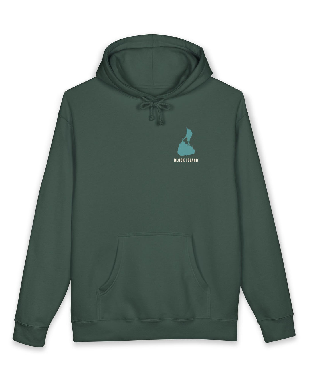Mainland? Never Heard of Her Block Island heavyweight hoodie in Alpine Green - BlockBoundRI