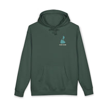 BlockBoundRI Mainland? Never Heard of Her Block Island hoodie in Alpine Green with small island map on chest