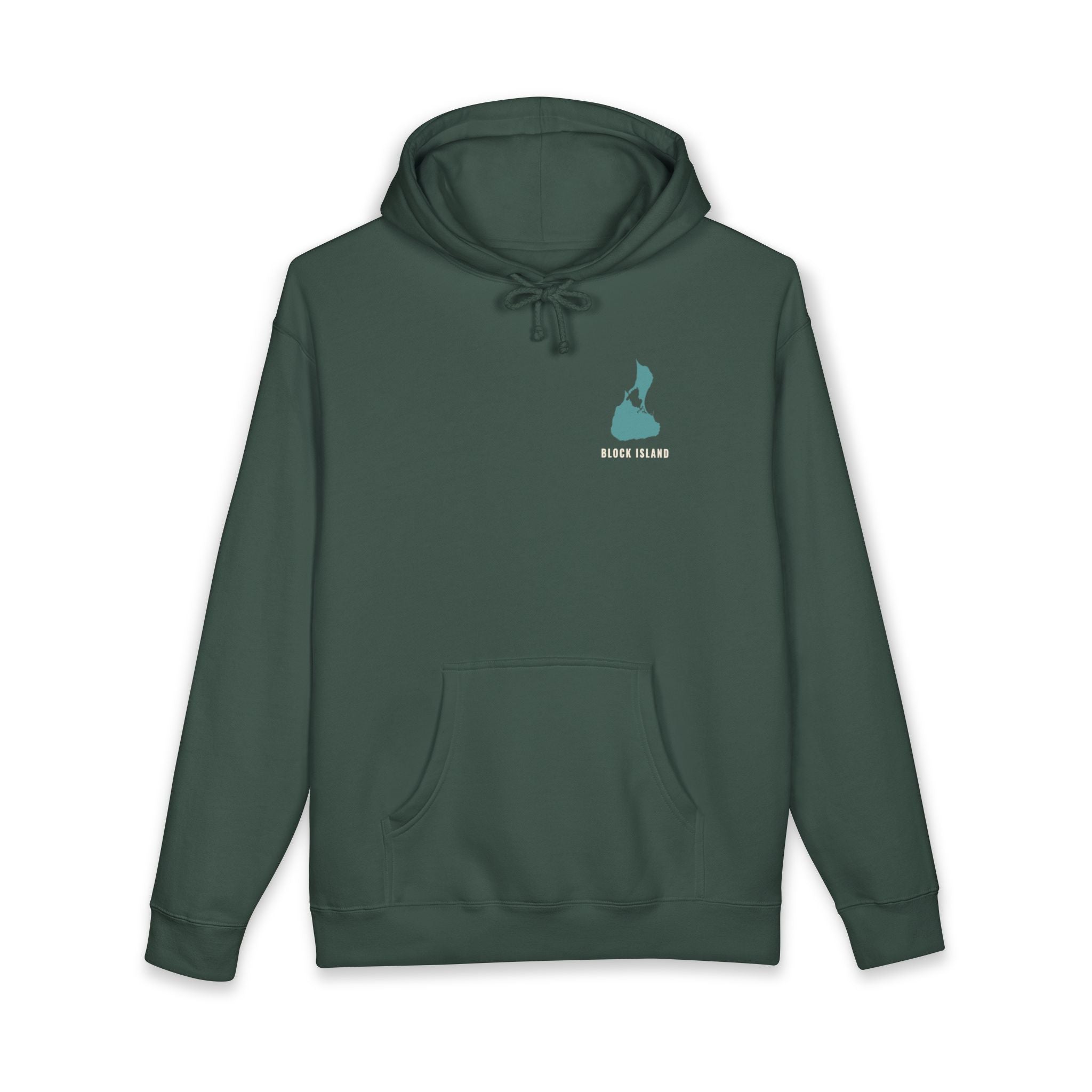 Mainland? Never Heard of Her Block Island heavyweight hoodie in Alpine Green - BlockBoundRI