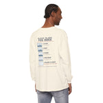 Block Island Fog Index long sleeve: five fog levels from Clear to Island Classic with ferry illustrations — view 7