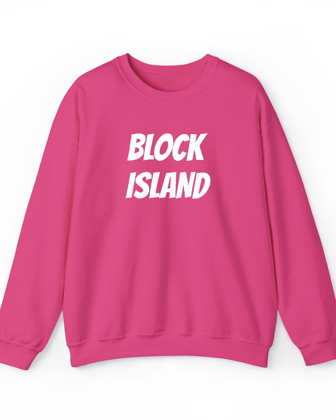 Block Island Embroidered Crewneck Sweatshirt in Heliconia, BlockBoundRI