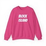 Block Island Embroidered Crewneck Sweatshirt in Heliconia, BlockBoundRI