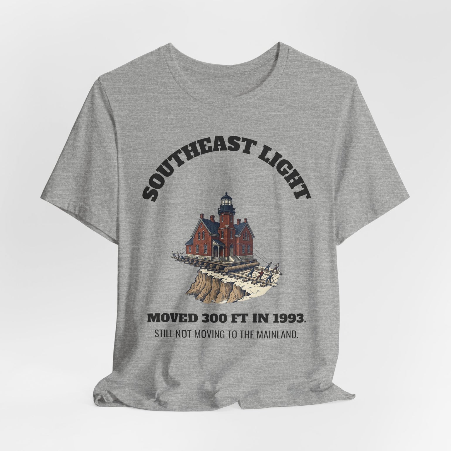 Southeast Light Lighthouse T-Shirt, Block Island by BlockBoundRI, photo 24