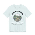 Block Island No Traffic Lights T-Shirt in Heather Ice Blue, BlockBoundRI