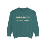 Block Island Winter Population crewneck sweatshirt in Blue Spruce - BlockBoundRI