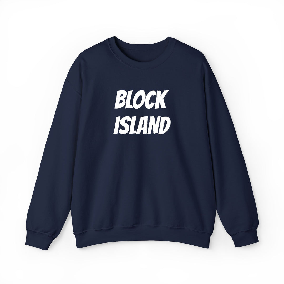 Block Island Embroidered Crewneck Sweatshirt in Navy, BlockBoundRI
