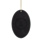 North Light engraved leatherette ornament: Block Island's Original Christmas Light, North Light lighthouse 1867