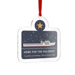 Home for the Holidays ferry ornament: M/V BLOCK ISLAND with holiday lights and wreath, Block Island 2026 — view 2