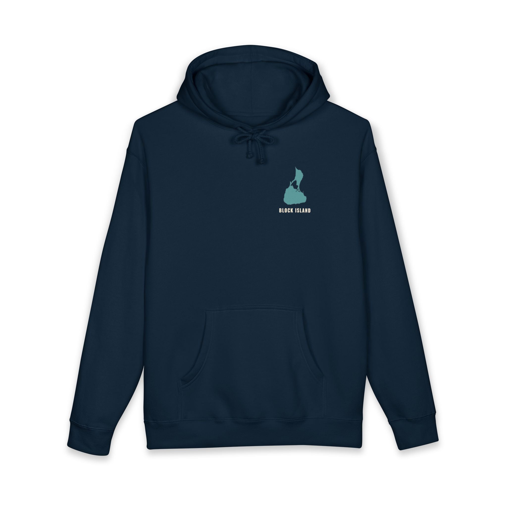 Mainland? Never Heard of Her Block Island heavyweight hoodie in Navy - BlockBoundRI