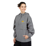 Champion packable anorak with embroidered Mohegan Bluffs cliff and surf mark on the left chest — view 8
