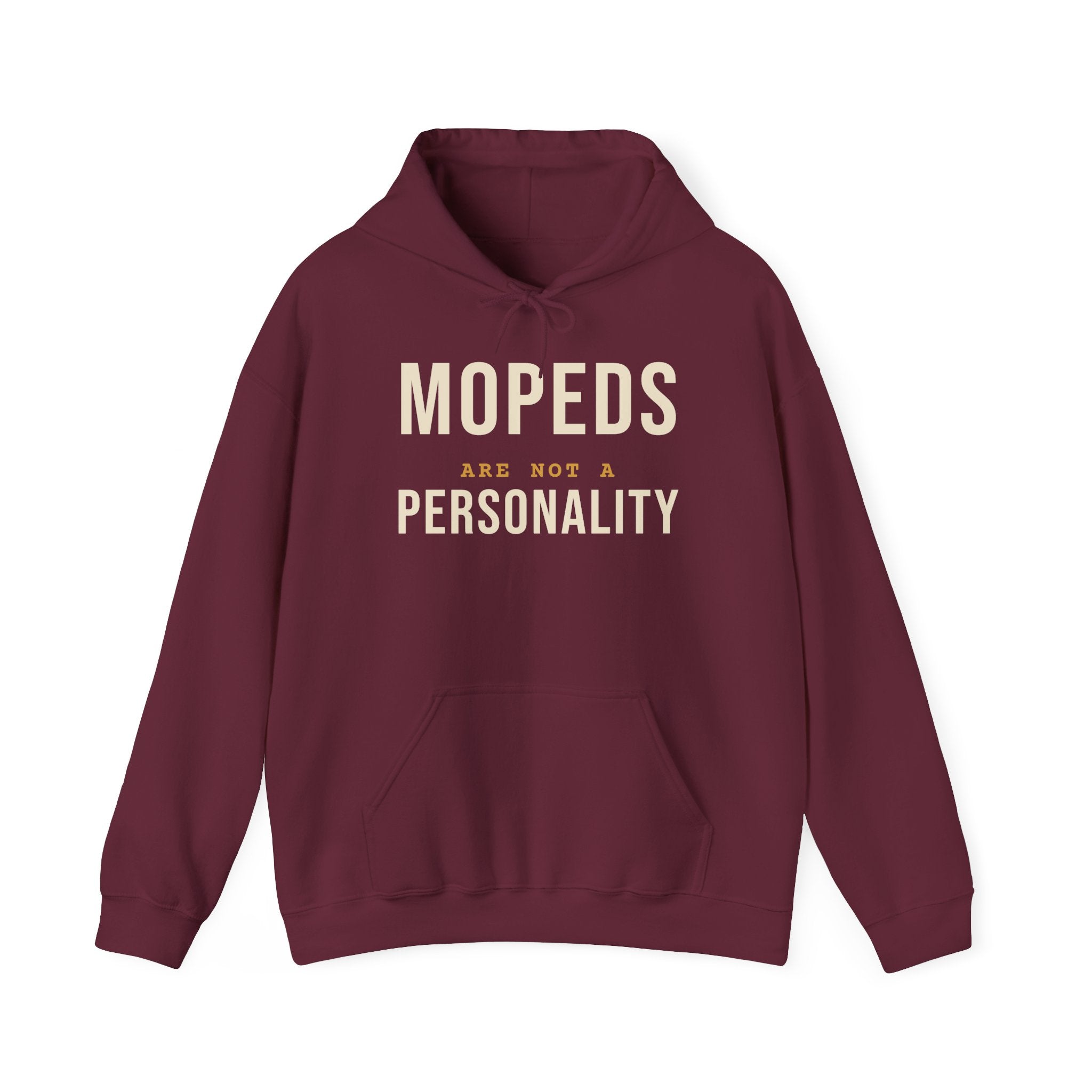 Mopeds Are Not a Personality Block Island hoodie in Maroon - BlockBoundRI