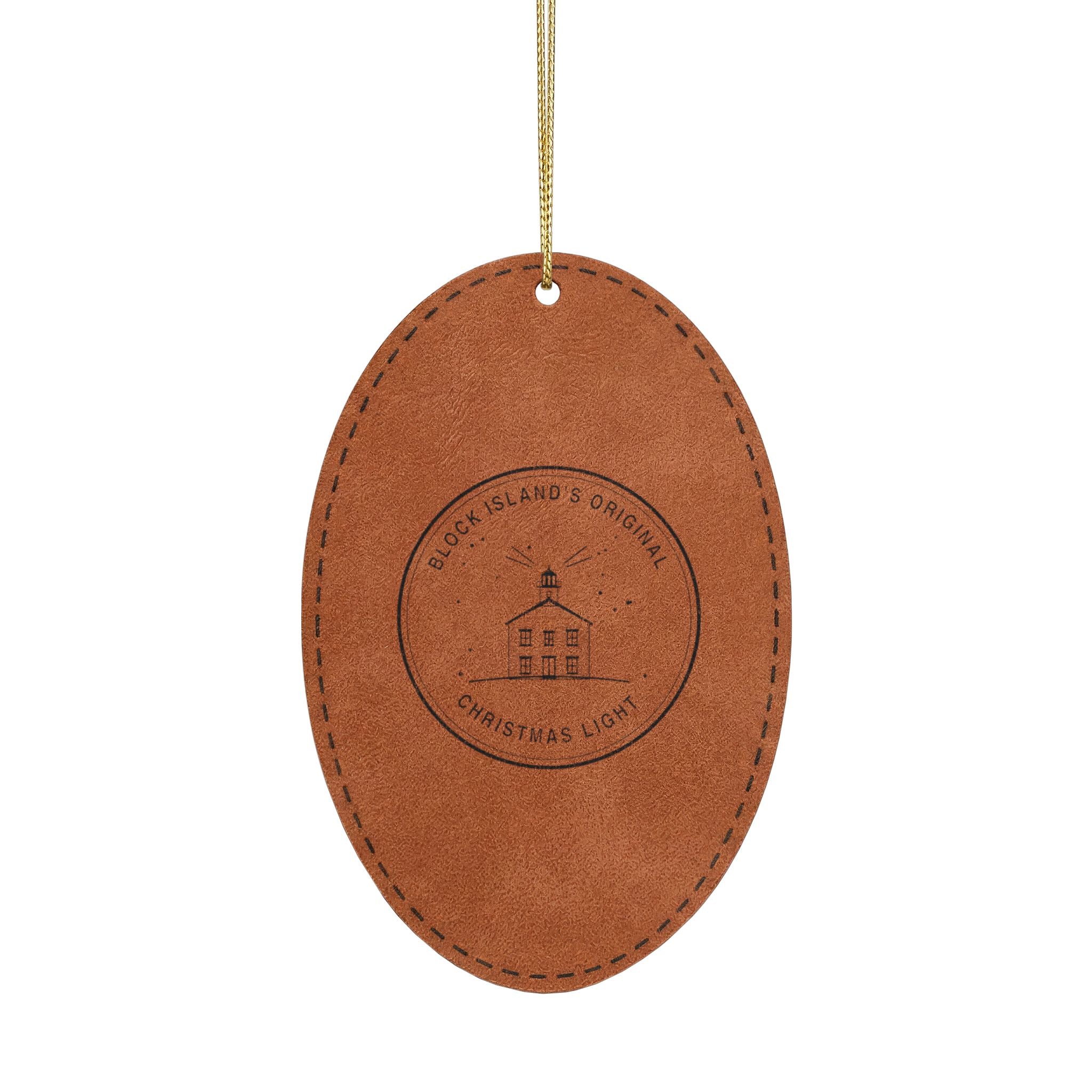 North Light Engraved Leatherette Ornament — Block Island's Original Christmas Light