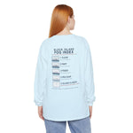Block Island Fog Index long sleeve: five fog levels from Clear to Island Classic with ferry illustrations — view 27