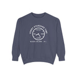 Ferry Standard Time crewneck: white clock face reading Now-ish, Soon, Later and Fog, Block Island R.I. — view 3