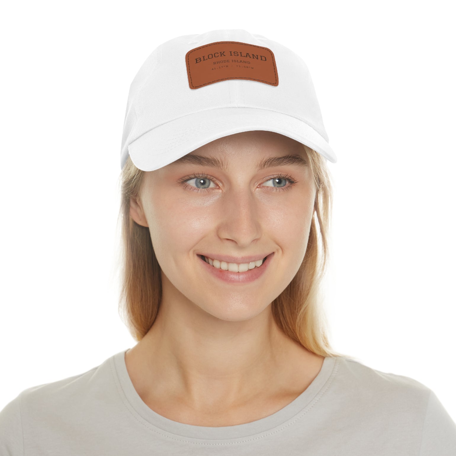 Block Island Coordinates Leather Patch Hat by BlockBoundRI, photo 7
