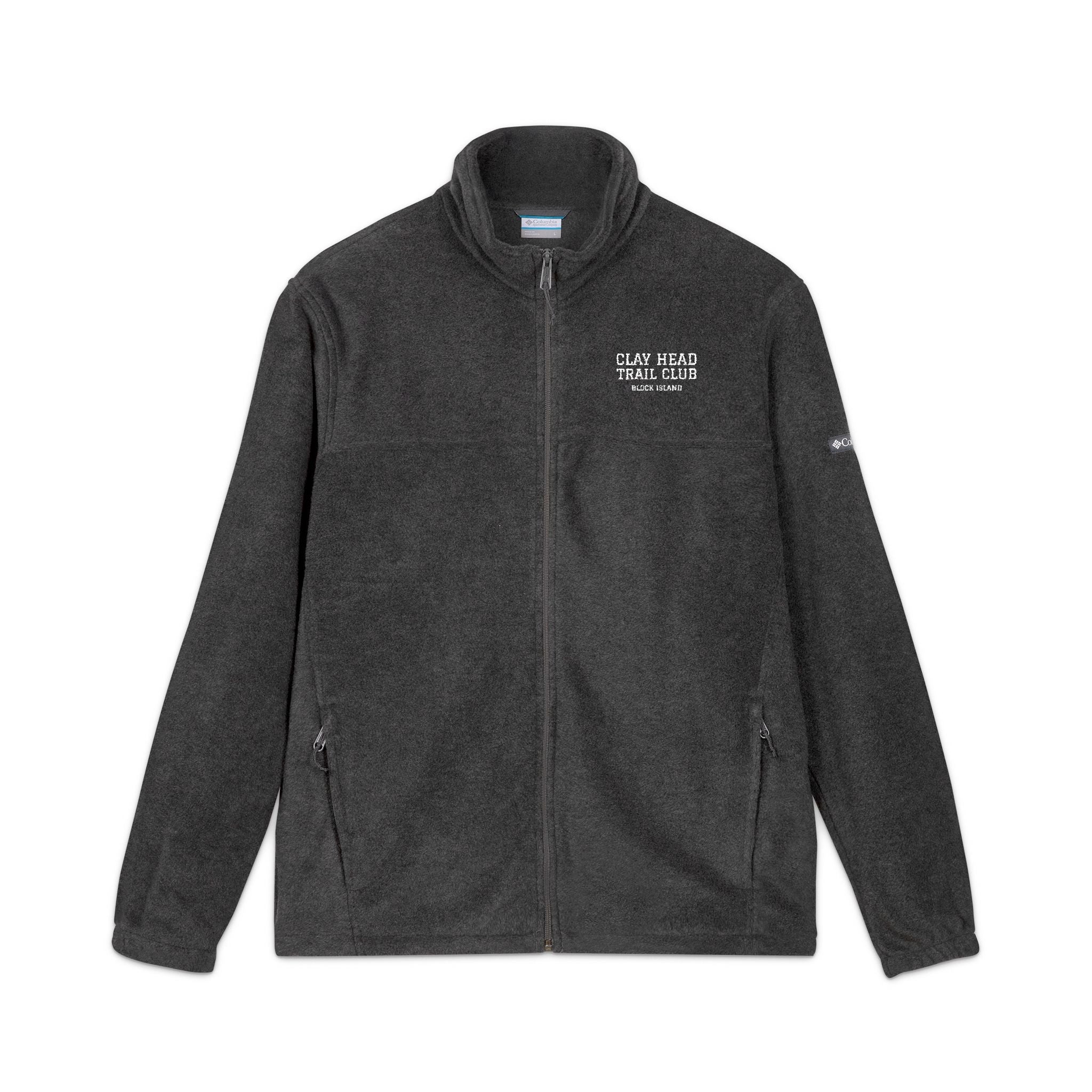 Clay Head Trail Club embroidered Columbia fleece jacket in Charcoal Heather - BlockBoundRI