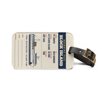 Block Island ferry boarding pass acrylic luggage tag, view 2 - BlockBoundRI