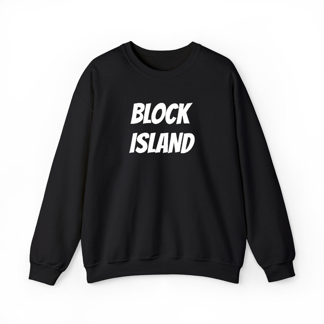 Block Island Embroidered Crewneck Sweatshirt in Black, BlockBoundRI