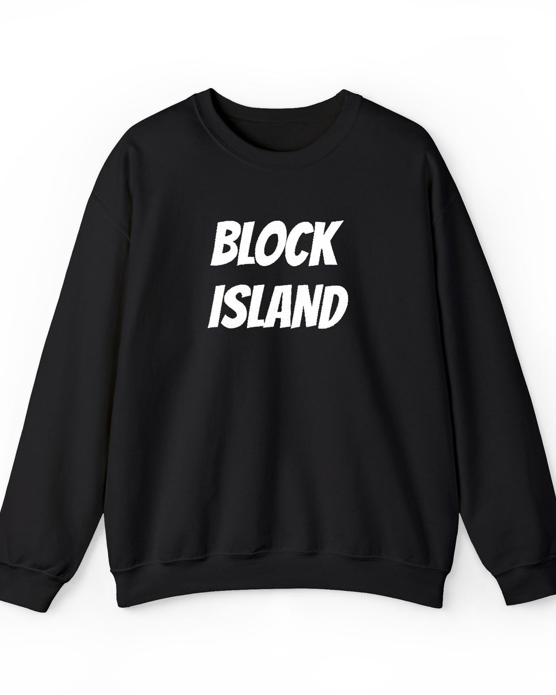 Block Island Embroidered Crewneck Sweatshirt in Black, BlockBoundRI