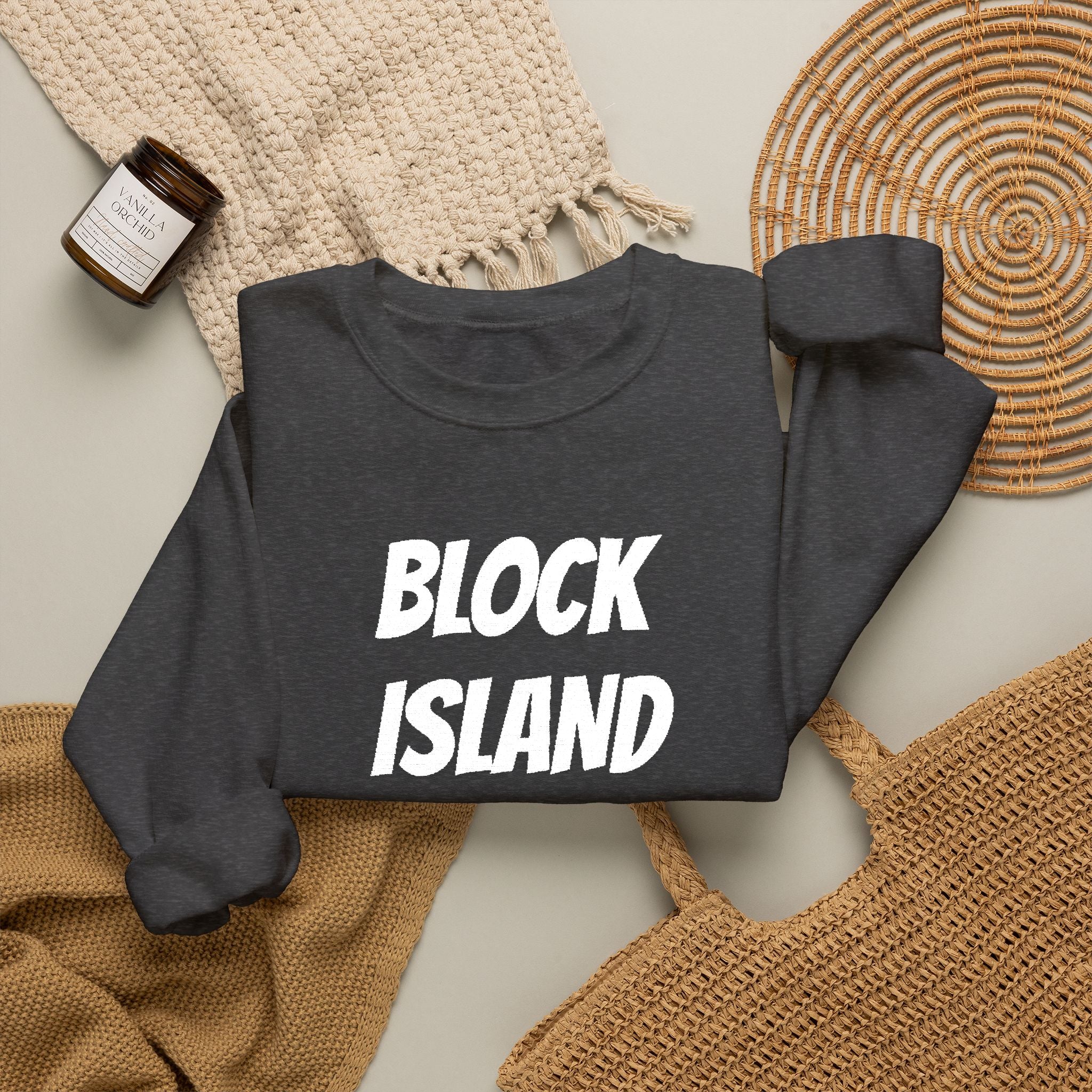 Block Island Crewneck Sweatshirt — Embroidered Pullover