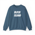 Block Island Embroidered Crewneck Sweatshirt in Indigo Blue, BlockBoundRI