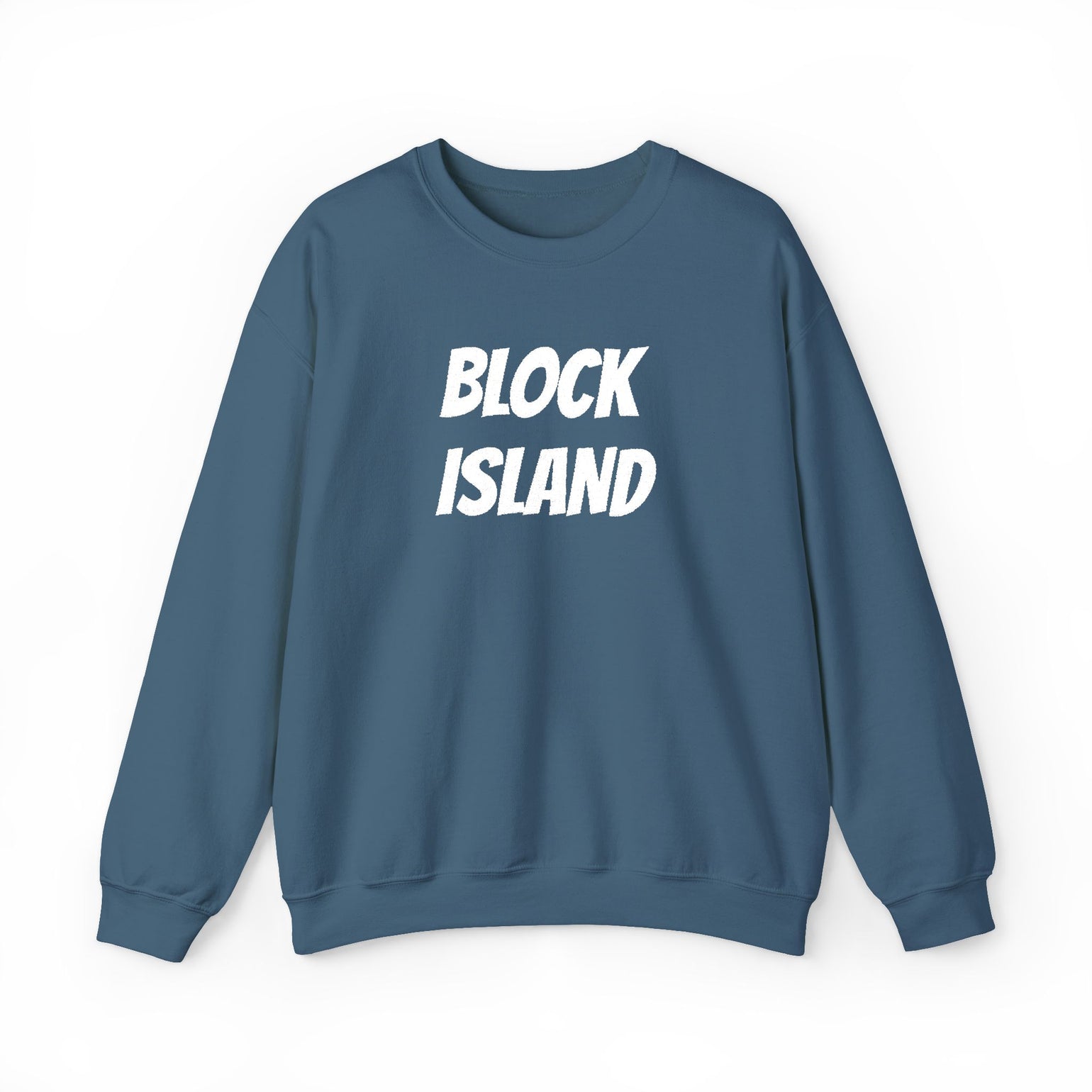 Block Island Embroidered Crewneck Sweatshirt in Indigo Blue, BlockBoundRI