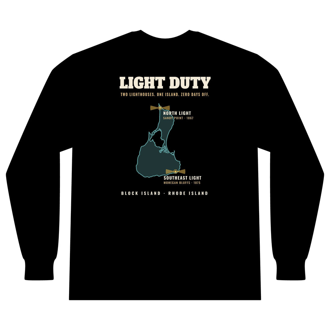 Light Duty Block Island lighthouses men's thermal long sleeve, additional view - BlockBoundRI