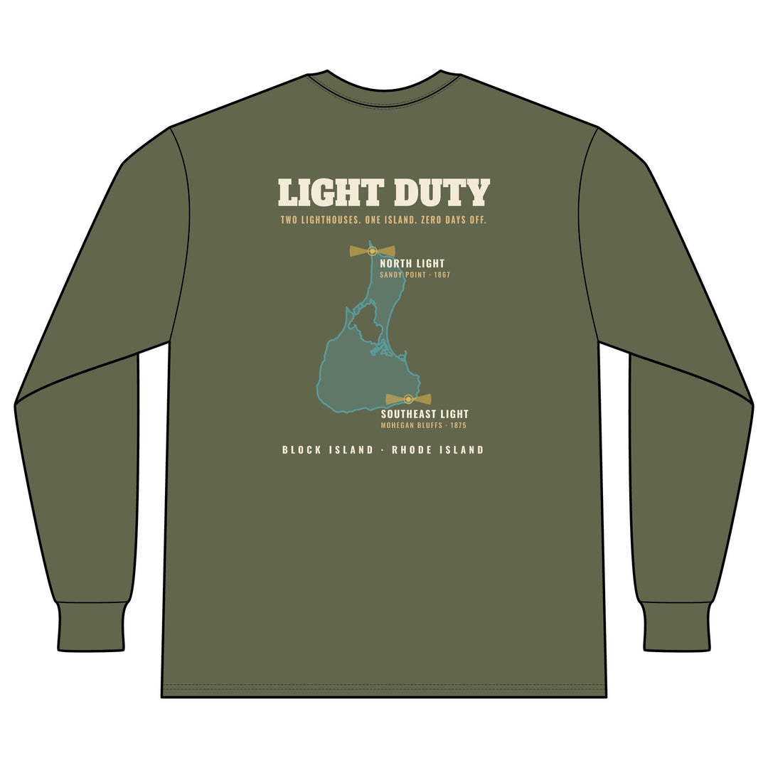 Light Duty Block Island lighthouses men's thermal long sleeve, additional view - BlockBoundRI